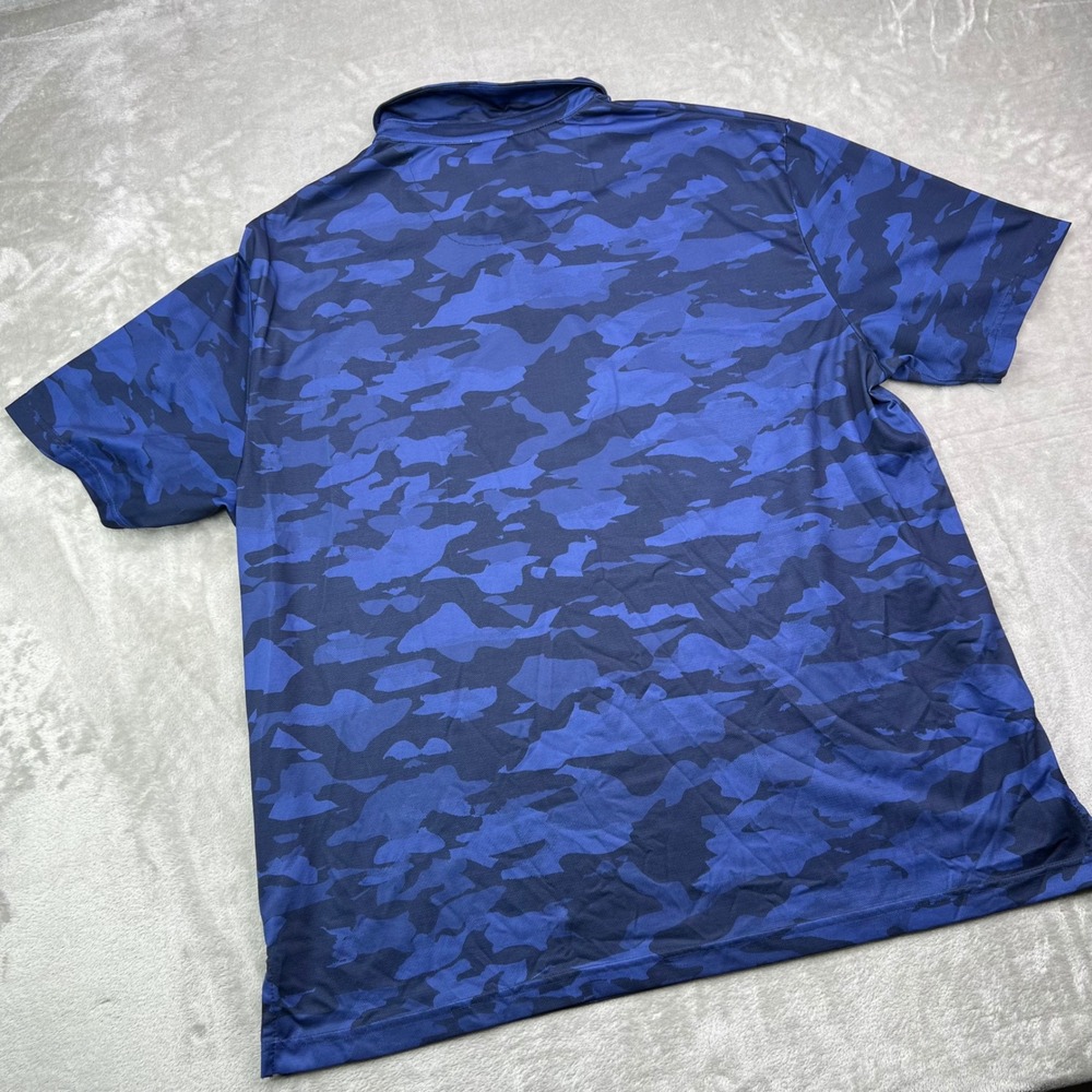 Ben Hogan Golf Polo Shirt Mens 2XL Blue Camouflage Recycled Performance Stretch - Picture 3 of 9